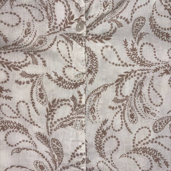 a.n.a. A New Approach White & Tan Floral Button-Up - Size L - Picture 2 of 8